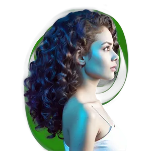 Dark Curly Hair Shine PNG 92