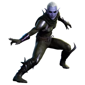 Dark Elf Rogue Sneaking PNG 05232024