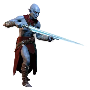 Dark Elf Rogue Sneaking PNG Yki