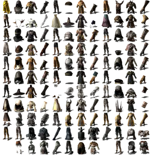 Dark Fantasy Armor Set Collection PNG image