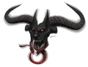 Dark Fantasy Demon Goat Horns PNG image