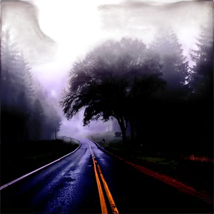 Dark Foggy Road PNG Ywj