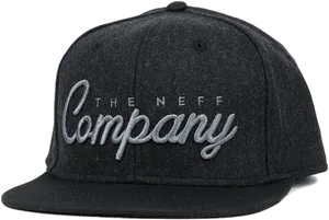 Dark Gray Flat Brim Cap PNG image