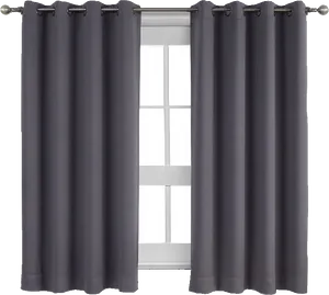 Dark Grey Window Curtains PNG image