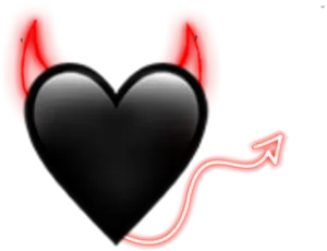 Dark Heartwith Devil Hornsand Tail PNG image