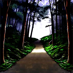 Dark Misty Forest Path PNG 63