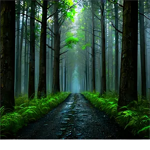 Dark Misty Forest Path Png 81 PNG image