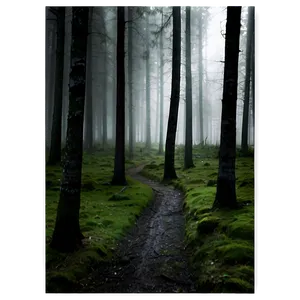 Dark Misty Forest Path PNG Kcf17 PNG