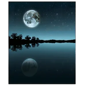 Dark Moon Over Water PNG Bxm