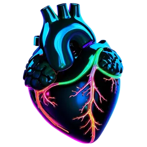 Dark Neon Heart PNG 9