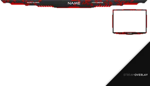 Dark Red Gamer Stream Overlay PNG image