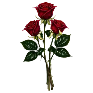 Dark Red Roses Bouquet PNG Tch PNG