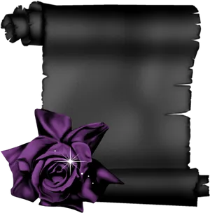 Dark Scrollwith Purple Rose PNG image