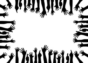 Dark Silhouette Crowd Background PNG image