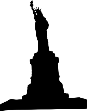 Dark Silhouette Statue Against Night Sky