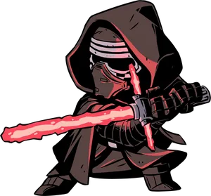 Dark Warrior With Lightsaber
