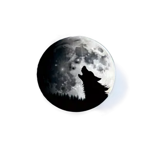 Dark Wolf Silhouette In Moon PNG 05032024 PNG
