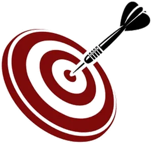 Dart Hitting Bullseye Target PNG