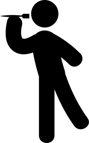 Dart Throwing Silhouette Icon PNG