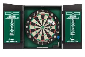 Dartboardin Cabinetwith Darts PNG