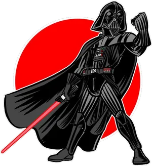 Darth Vader Red Saber Illustration PNG image