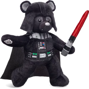 Darth Vader Themed Bear With Lightsaber PNG image