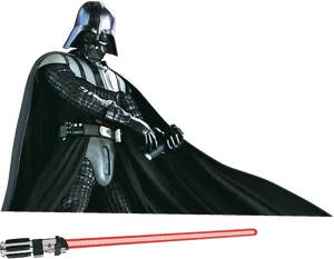 Darth Vader With Lightsaber PNG image