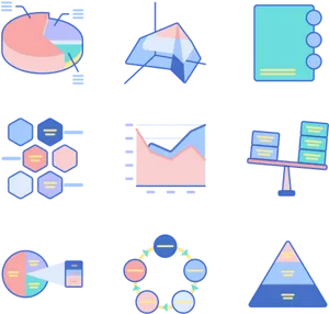 Data Visualization Icons Set PNG image