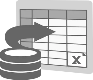 Databaseto Spreadsheet Integration Concept PNG image