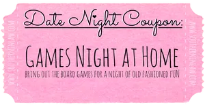 Date Night Games Coupon PNG image
