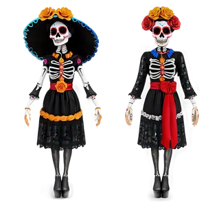 Day Of The Dead Inspired Fashion Png 06112024 PNG image