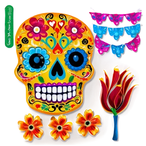 Day Of The Dead Papel Picado PNG Nua