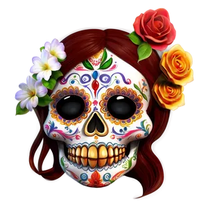 Day Of The Dead Skull Art Png 06112024 PNG image