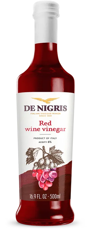 De Nigris Red Wine Vinegar Bottle PNG image