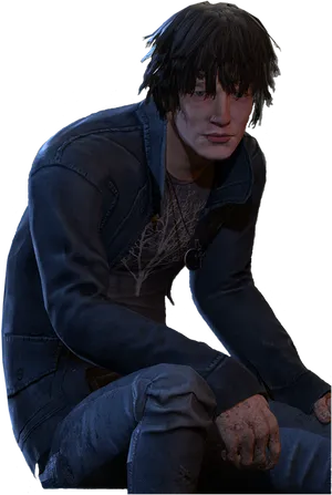 Dead By Daylight Survivor Crouching PNG image