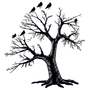 Dead Tree With Birds PNG 50