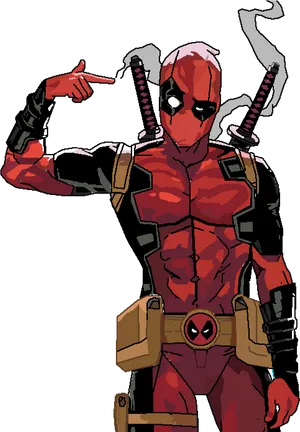Deadpool_ Finger_ Guns_ Comics_ Illustration