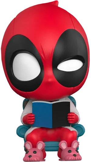 Deadpool Funko Pop Reading Book PNG image
