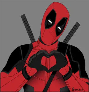 Deadpool Heart Hand Gesture PNG