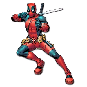 Deadpool In Battle Stance Png Mrh95 PNG image