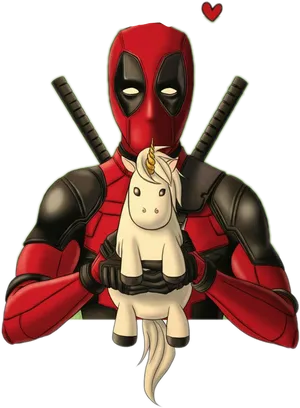 Deadpool Unicorn Love PNG