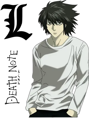 Death Note Anime Character L PNG image