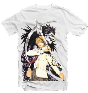 Death Note Ryukand Light T Shirt Design PNG image