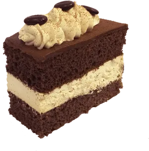 Decadent Chocolate Cake Slice PNG image