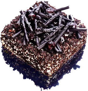 Decadent Chocolate Cakewith Cherries PNG image