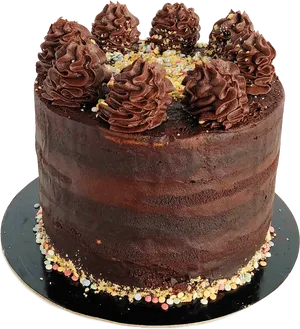 Decadent Chocolate Cakewith Frosting PNG image