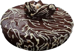 Decadent Chocolate Cakewith White Drizzle PNG image