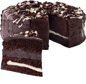 Decadent Layered Chocolate Cake PNG image