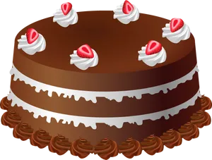 Decadent Strawberry Chocolate Cake PNG image