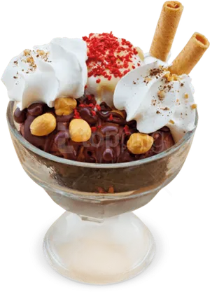 Decadent Sundae Delight PNG image